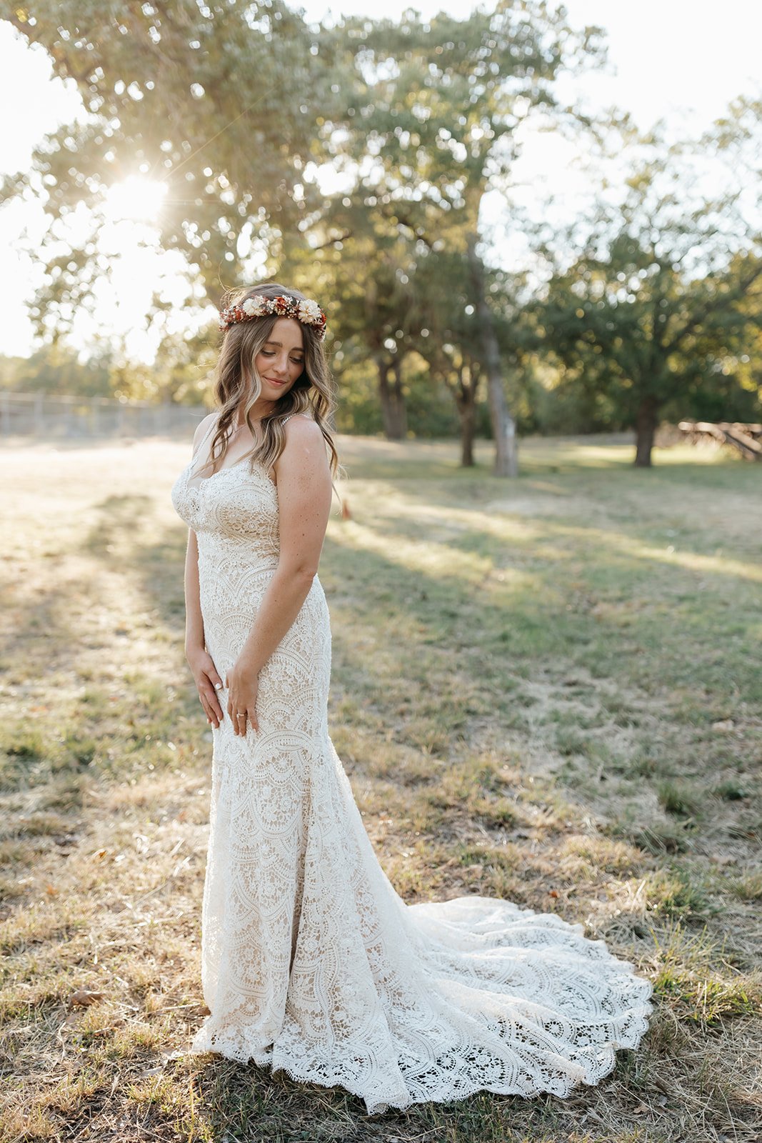 Leah got some stunning bridal portraits during golden hour at Baron's Creek Camp