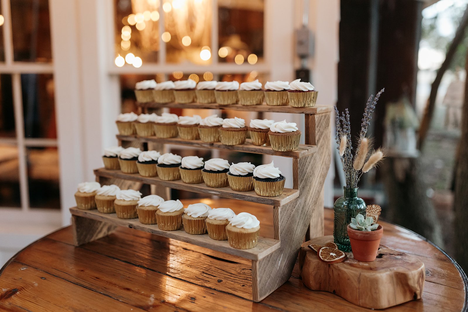Cupcakes are perfect for a smaller, more intimate wedding