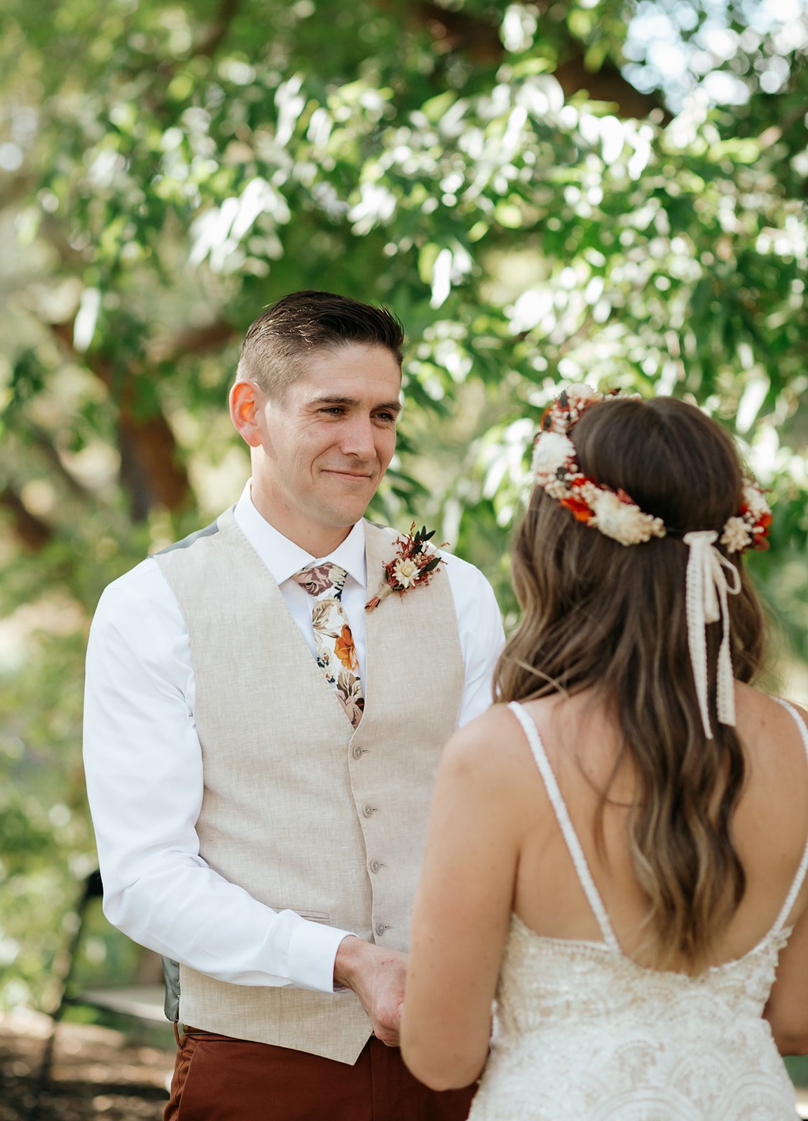James had the sweetest expressions during their intimate ceremony