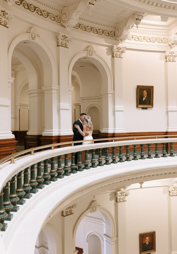 Downtown Austin engagement photos at the Texas State Capitol