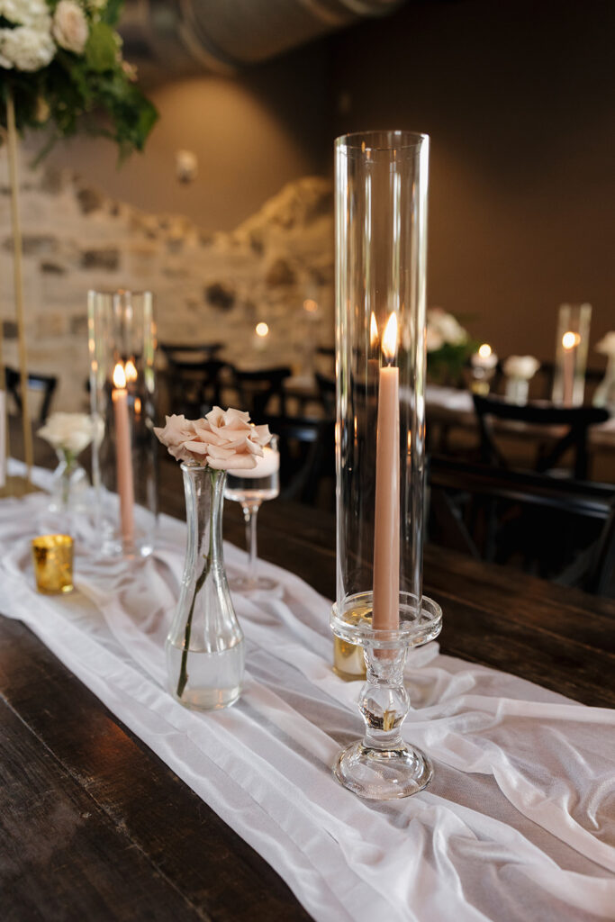 Elegant table settings at Park 31 wedding venue