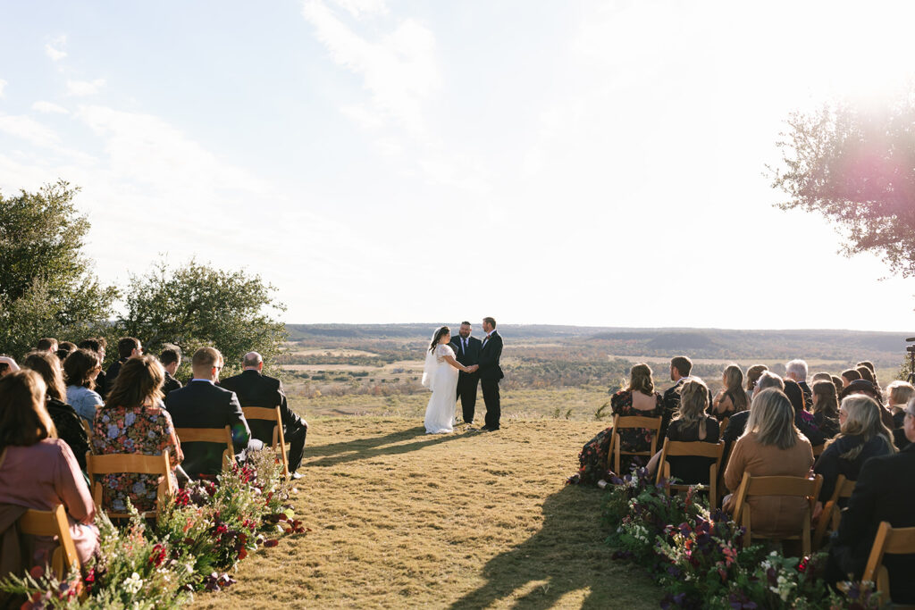 Contigo Ranch outdoor wedding ceremony at The Bluff