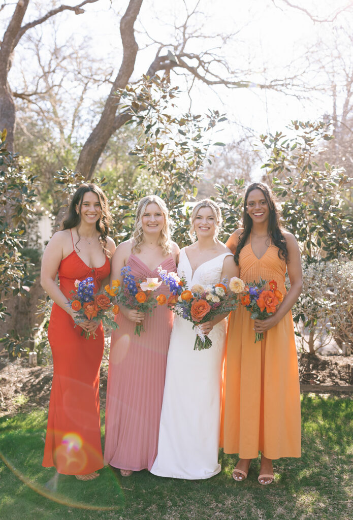 Bryn with her bridesmaids at Hummingbird House Austin