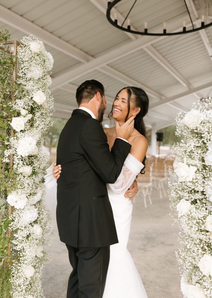 The open air modern boho pavilion space at Mae's Ridge in Johnson City, Texas